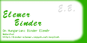 elemer binder business card