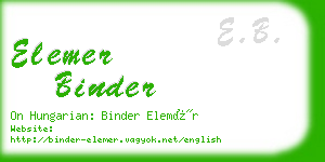 elemer binder business card
